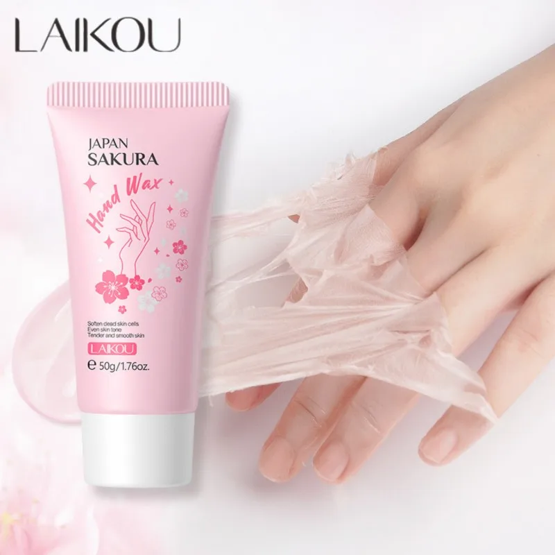 Sakura Moisturizing Hand Wax Repair Exfoliating Calluses Acid Anti-Aging Hand Cream Care Scrub Hand Mask Paraffin Hand Cream 50G