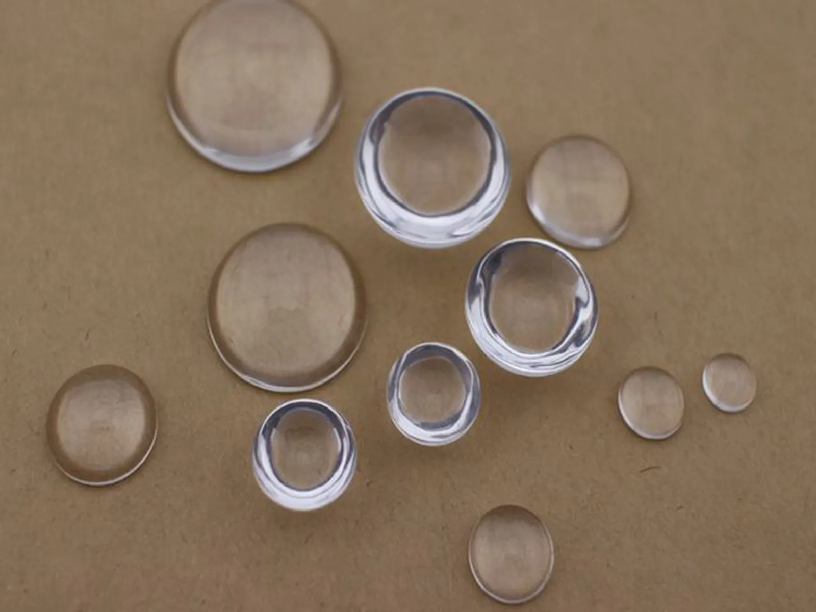 100pcs Transparent Flatback Glass Cabochons 8mm - Half Sphere Domes for DIY Jewelry, Nail Art, Craft Decor