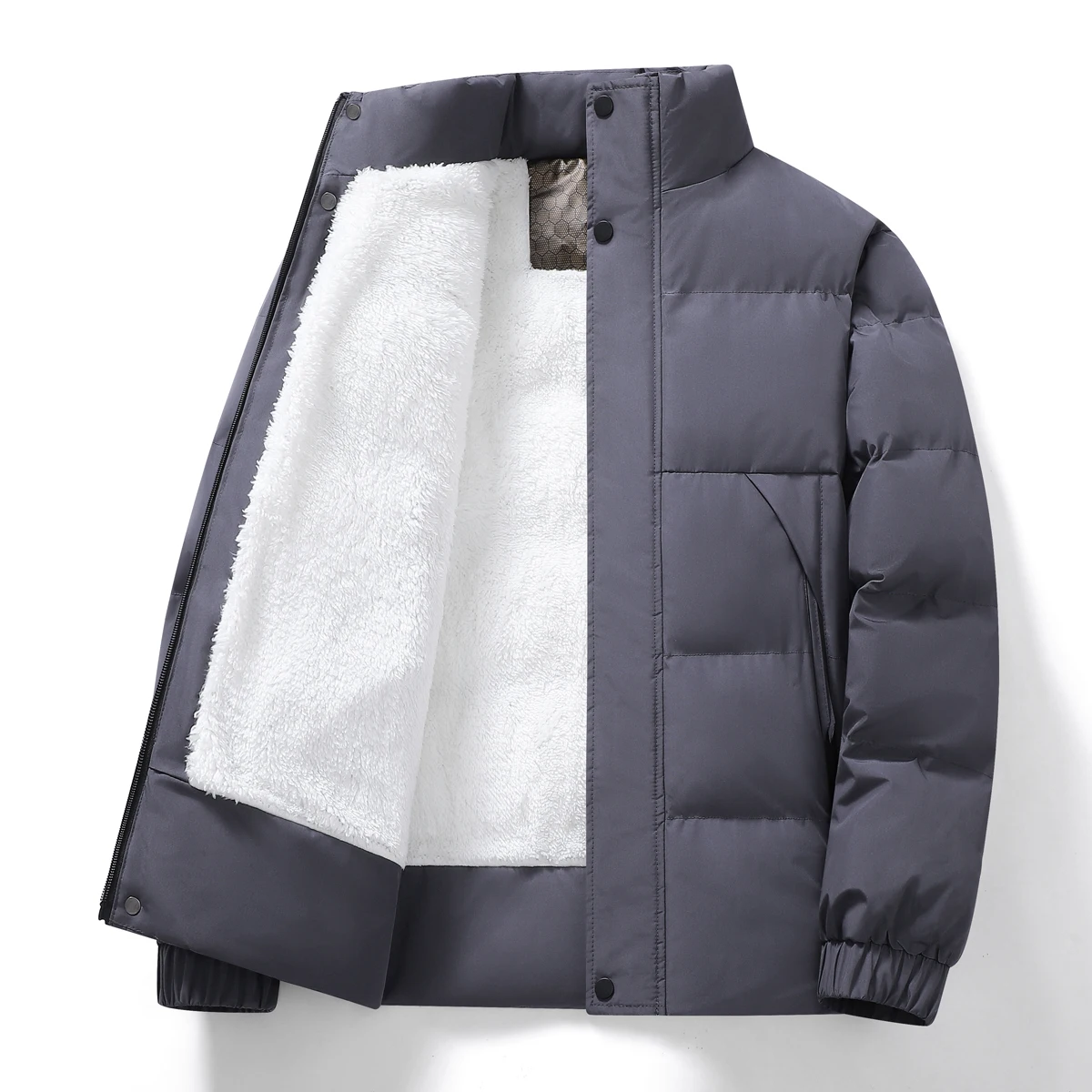 

Autumn Winter Fleece Lined Casual Jacket for Men Winter Parkas Men's Thick Warm Loose Fit Jacket Coats Graphene Down Jacket