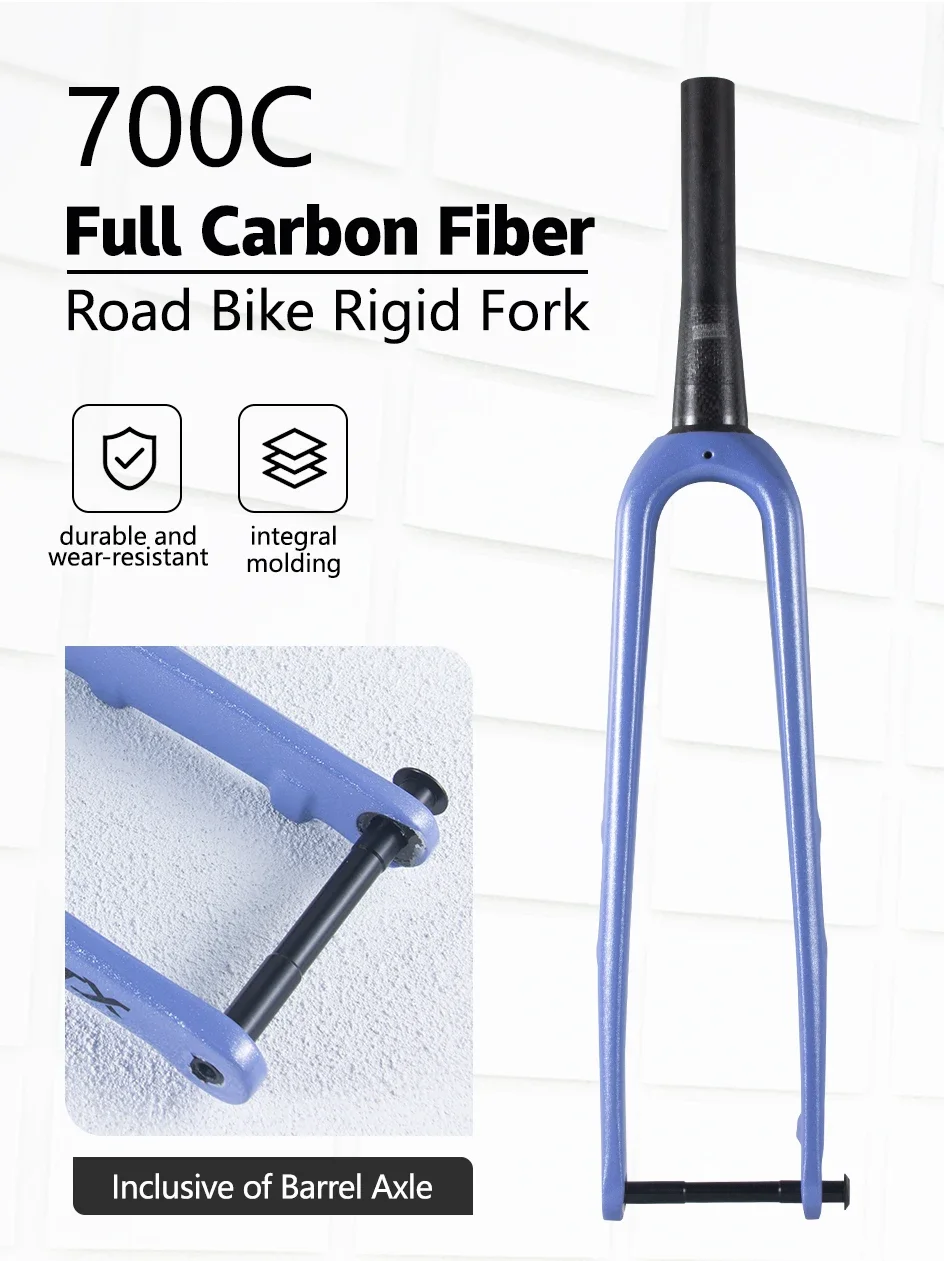 BOLANY 700C Full Carbon Rigid Fork Road Bike Shockless Fork Top Tube 28.6 or 39.8mm Hard Fork Bike Accessories