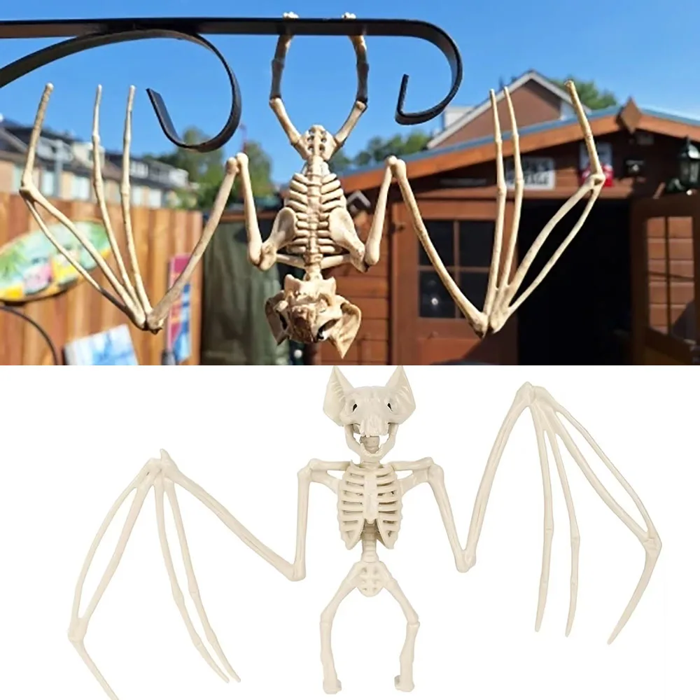 Halloween-Tierskelette, gruseliges Fledermaus-Skelettmodell, Horror-Fledermaus-Knochen, Halloween-Heimdekoration