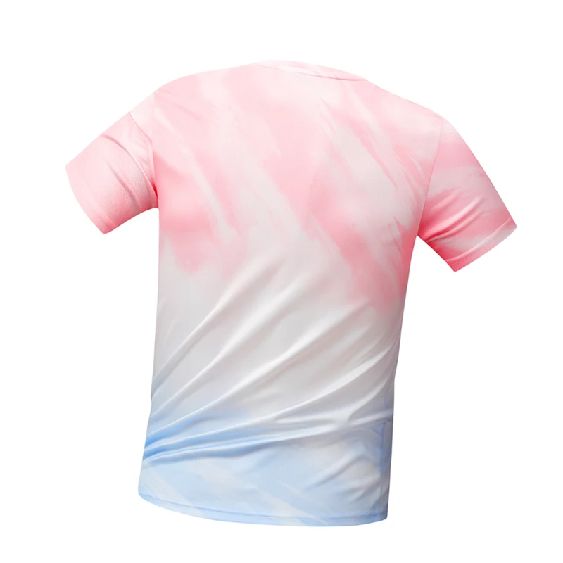 Women's Gradient Quick-drying Sports Short Sleeves Top Workout Gym Joker Short-sleeved Running T Shirts Badminton Outdoor Sports view 2