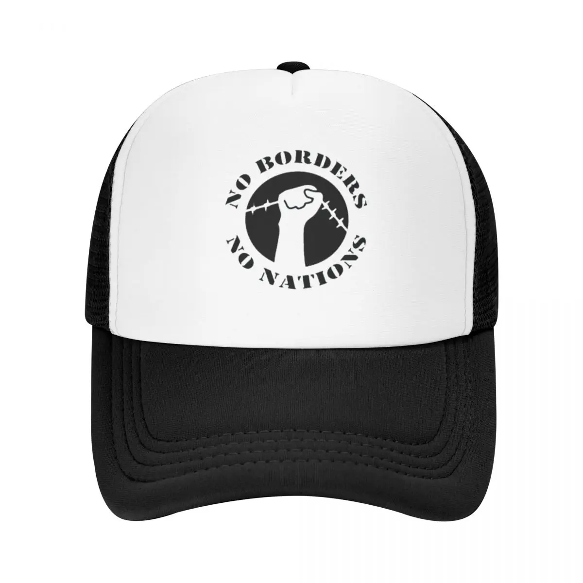 Black No Borders No Nations ANTIFA Antifascist Anarchy Anarchist Baseball Caps Unisex Baseball Hat Outdoor Hip Hop Hats