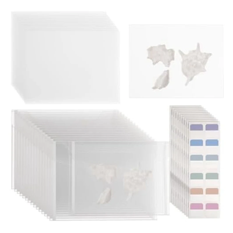 1 Set di archiviazione per timbri trasparenti con etichette indice Set di archiviazione per timbri trasparenti vuoti per forniture per Scrapbooking