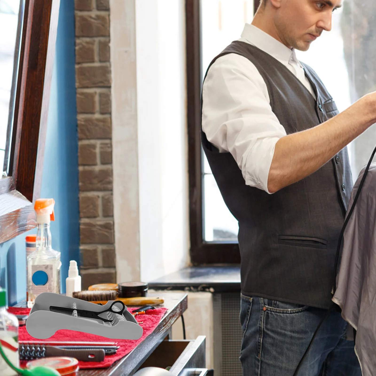 

1Pcs Scissors Display Holder Durable ABS Material Compact Size Easy to Place on Desktop Salon Scissors Holder