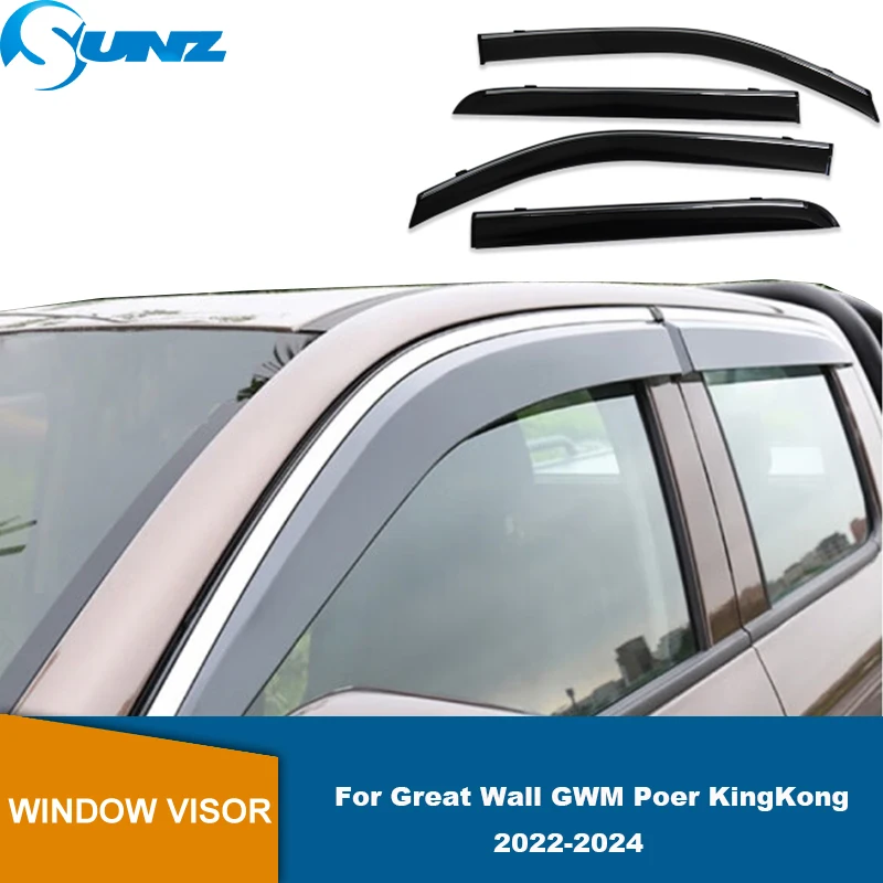 

Side Window Deflector For Great Wall GWM Poer KingKong 2022 2023 2024 Car Window Visor Awning Rain Windshield Shades Visor SUNZ