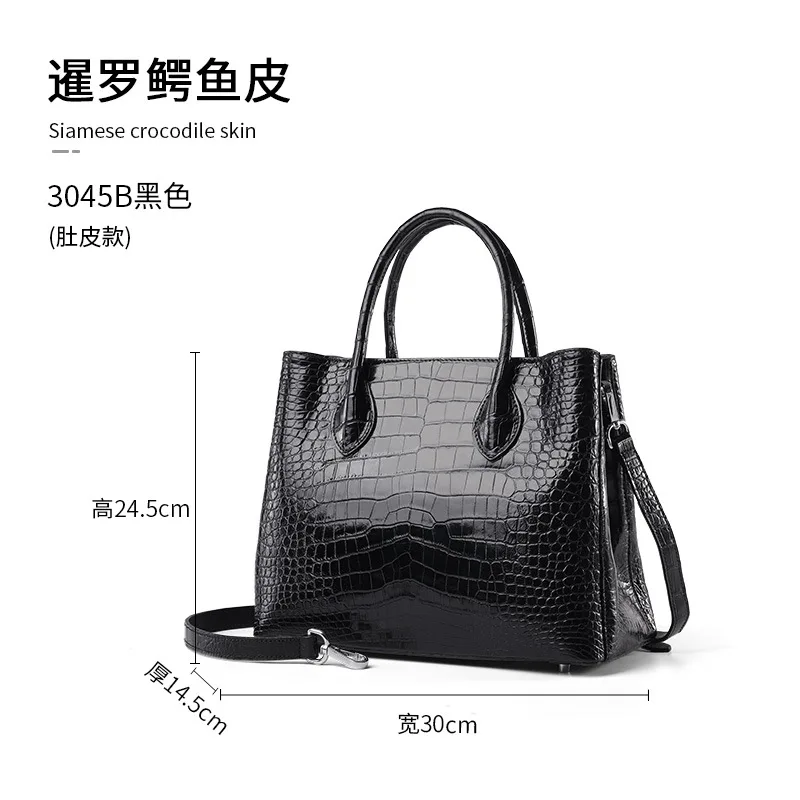 2024 Crocodile Belly Women\'s Handbag Genuine Leather Large Capacity Lady Handbag Luxury Shoulder Crossbody Bag 45