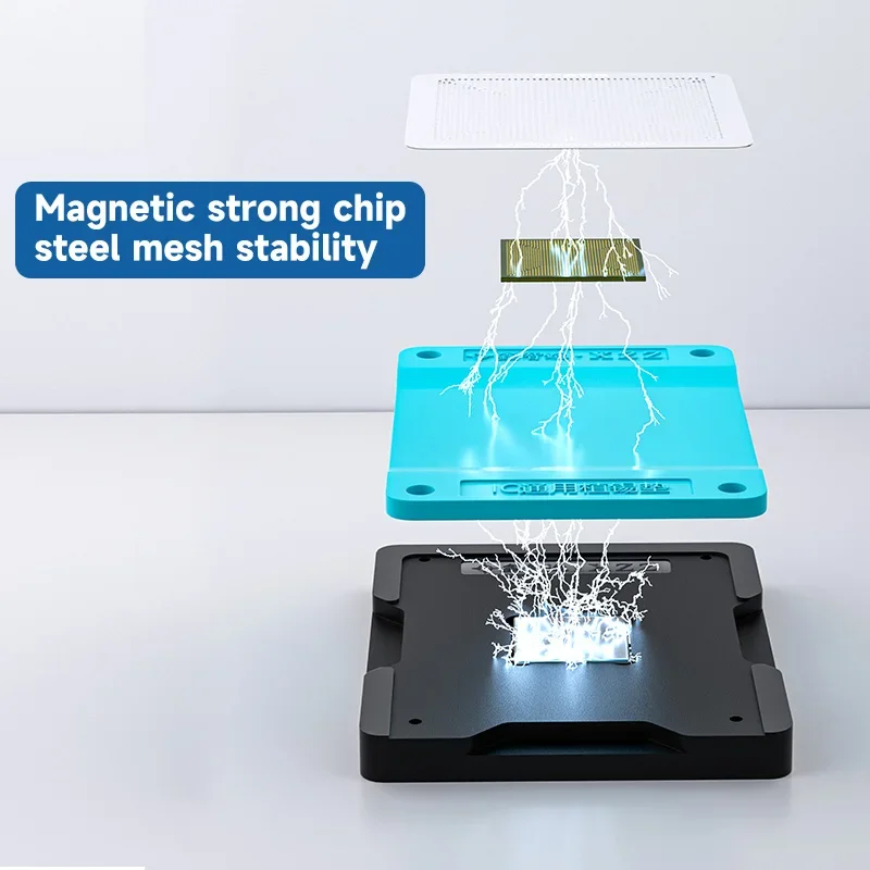 XZZ XINZHIZAO Tappetino in silicone resistente alle alte temperature Tappetino in stagno per piantagione IC universale con piattaforma magnetica in stagno con base magnetica