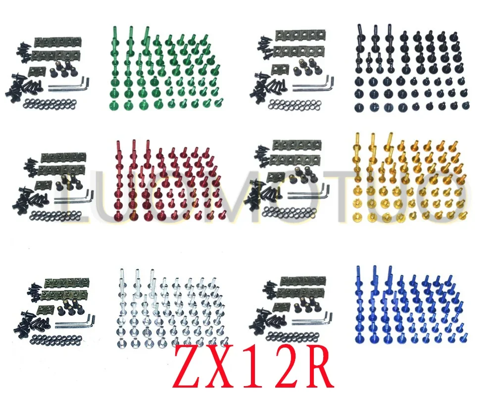 

Motorcycle Complete Fairing Bolts Kit Bodywork Screws Fit For KAWASAKI ZX12R 2000-2005