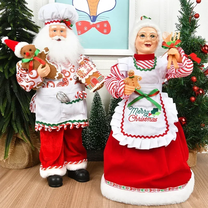 

Christmas scene arrangement Santa Claus grandma home decoration ornament shopping mall window Santa Claus decoration
