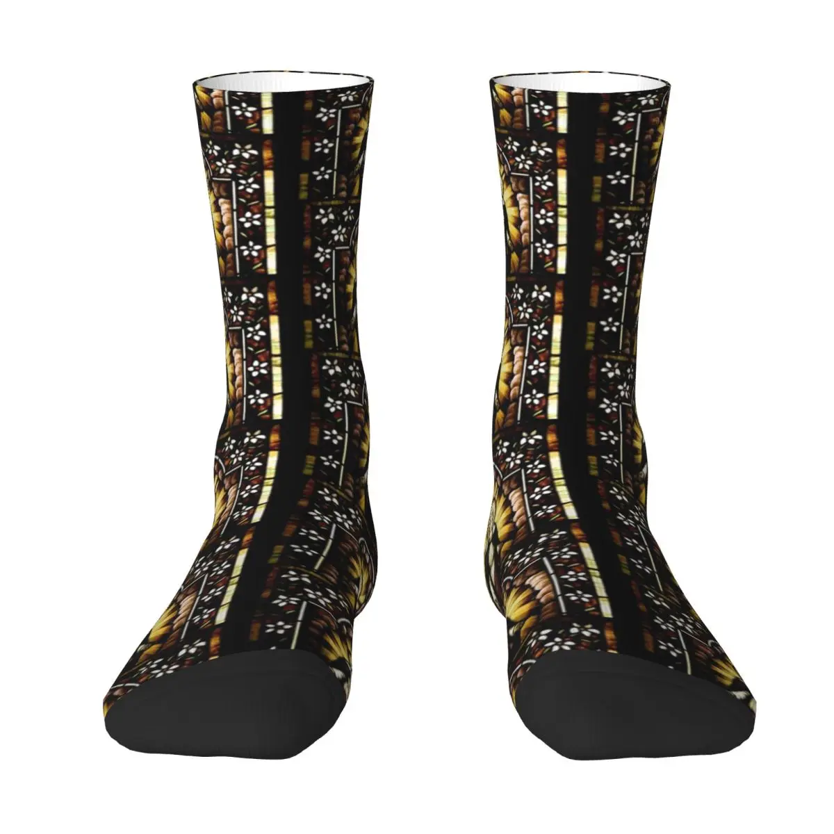 Blessed Virgin Mary Socks Vintage Stars Print Elegant Stockings Autumn Non-Slip Unisex Socks High Quality Printed Running Socks