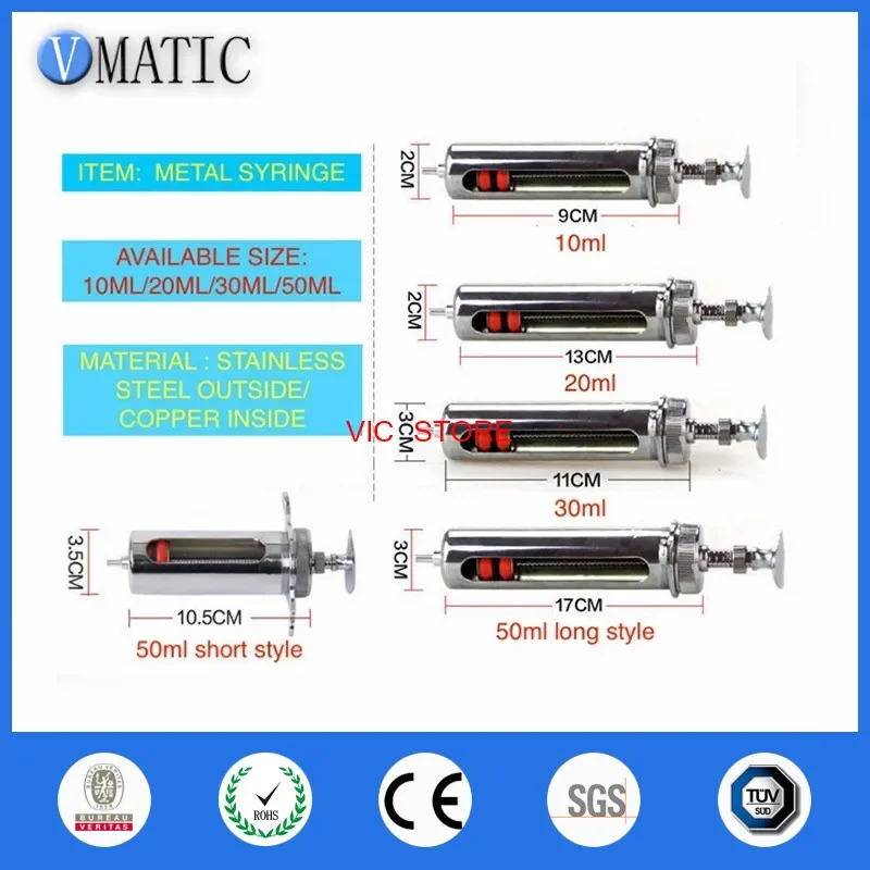 Free Shipping Trade Assurance 30ml/cc Stainless Steel Syringe