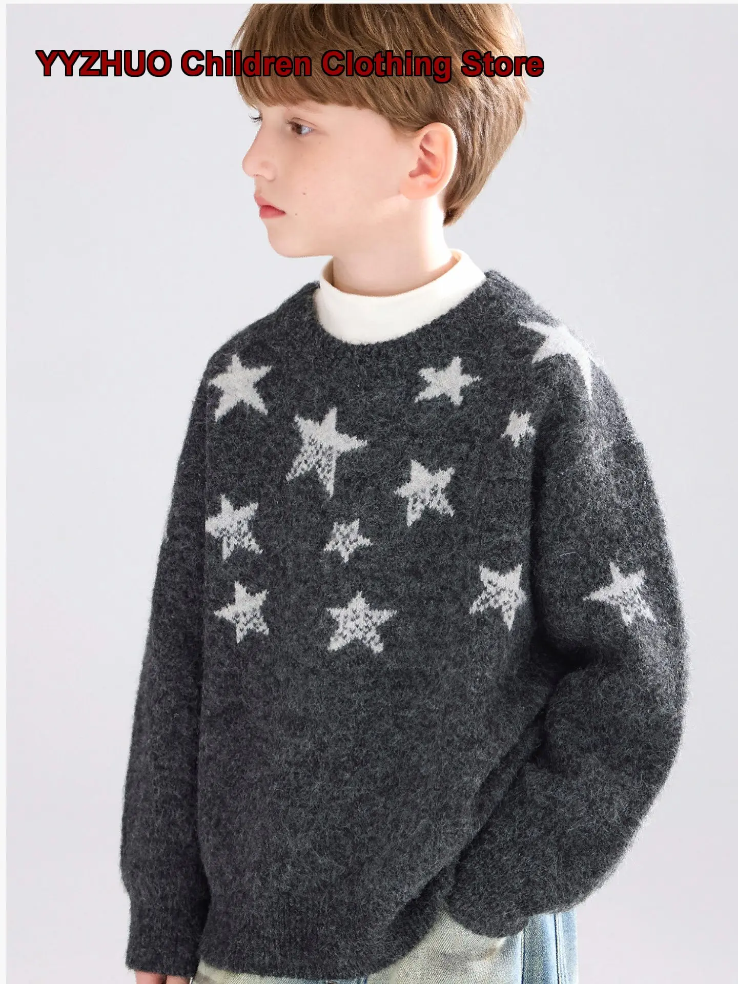 Gradient Stars Anti-Pilling Merino Wool Blend Boys Girls Winter