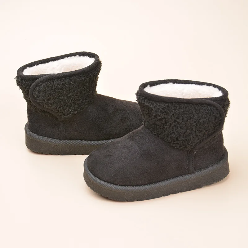 Stivali da neve per bambini invernali stivali corti con stampa leopardata carina per bambini scarpe in cotone moda per ragazze stivali con tomaia in