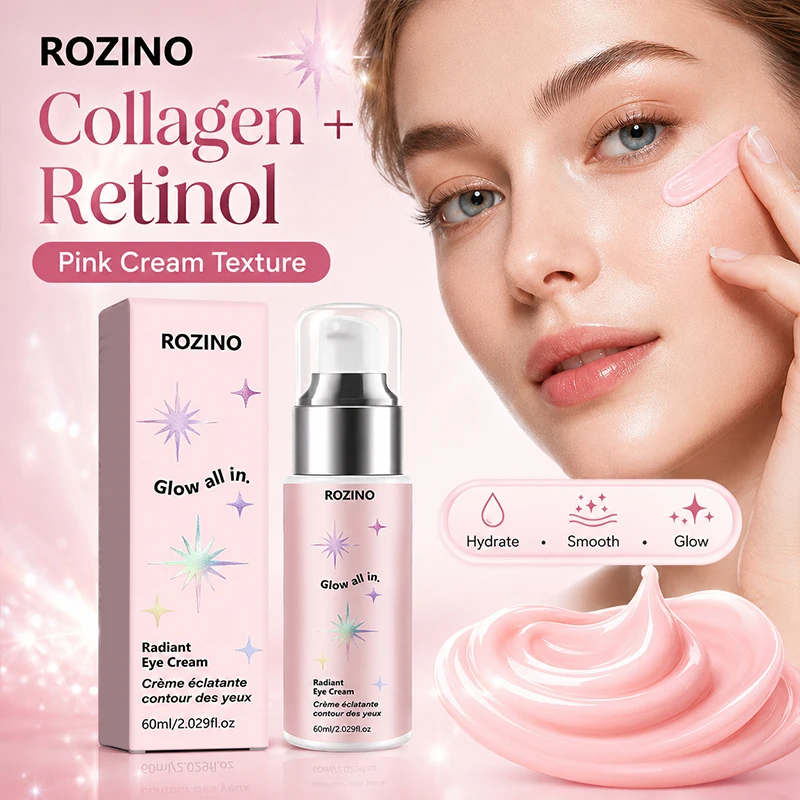Rozino Collagen Retinol Moisturizing Eye Cream, Combines Collagen and Retinol, Has a Fine Texture That Quickly Penetrates, Instantly Hydrates and Softens the Skin, Provides Long-Lasting Hydration, Suitable for Multiple Skin Types, Convenient for Skincare and Gift-Giving, a Great Eye Moisturizer