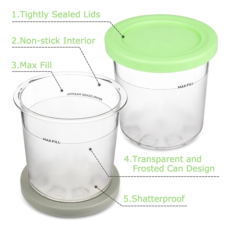 مكاييل وأغطية بديلة لكريمي نينجا متوافقة مع سلسلة NC300، NC301 Vs NC299AMZ (4 عبوات)