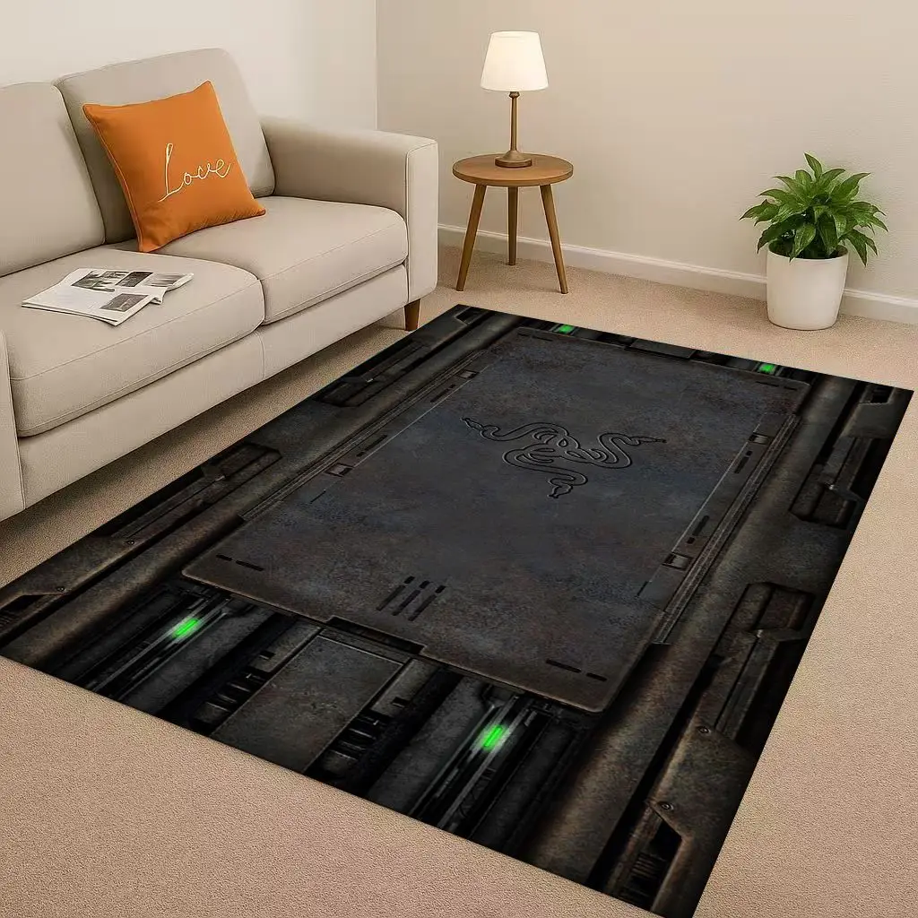 HD Classic Game Razer Snake Logo Gamer Living Room Non-Slip Area Rug Soft Carpet for Bedroom Playroom Sofa,Home Decor Doormat
