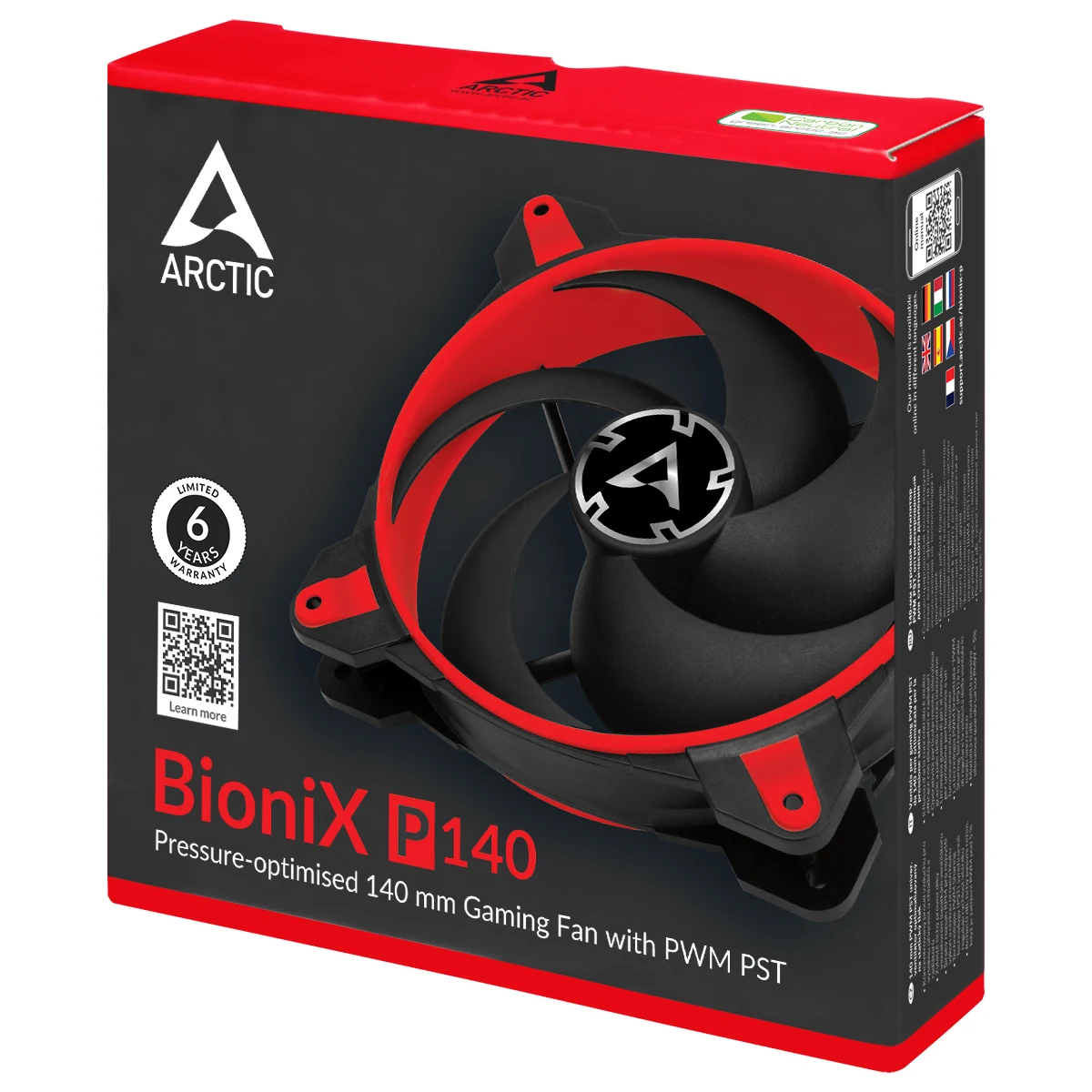 ARCTIC BioniX P140 ventilatore da gioco da 140mm ottimizzato a pressione PWM PST 14cm ventola di raffreddamento per PC 1950RPM FDB 4pin Mute ad alta velocità