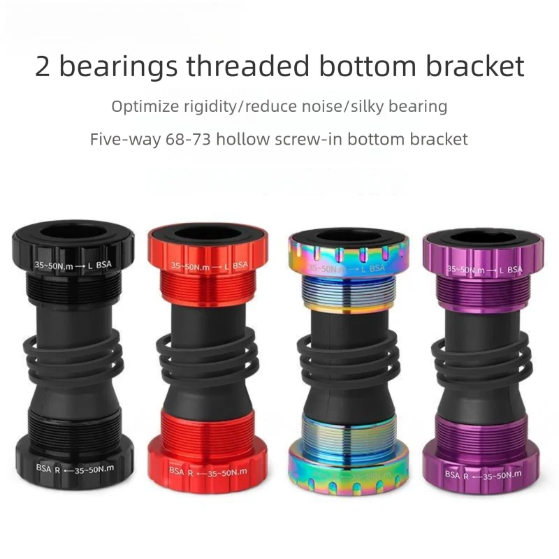 

Mountain Bike Crankset Hollow Bottom Bracket 68-73mm Universal Bearing Set MTB Bicycle Central Movement Brompton