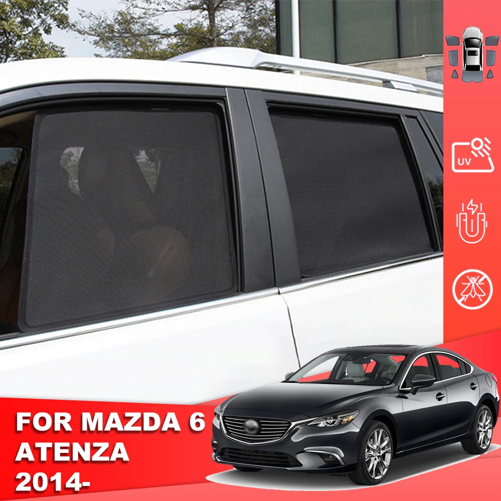 

For Mazda 6 Mazda6 Sedan GJ 2014-2024 Magnetic Car Sunshade Shield Front Windshield Curtain Rear Side Baby Window Sun Shade