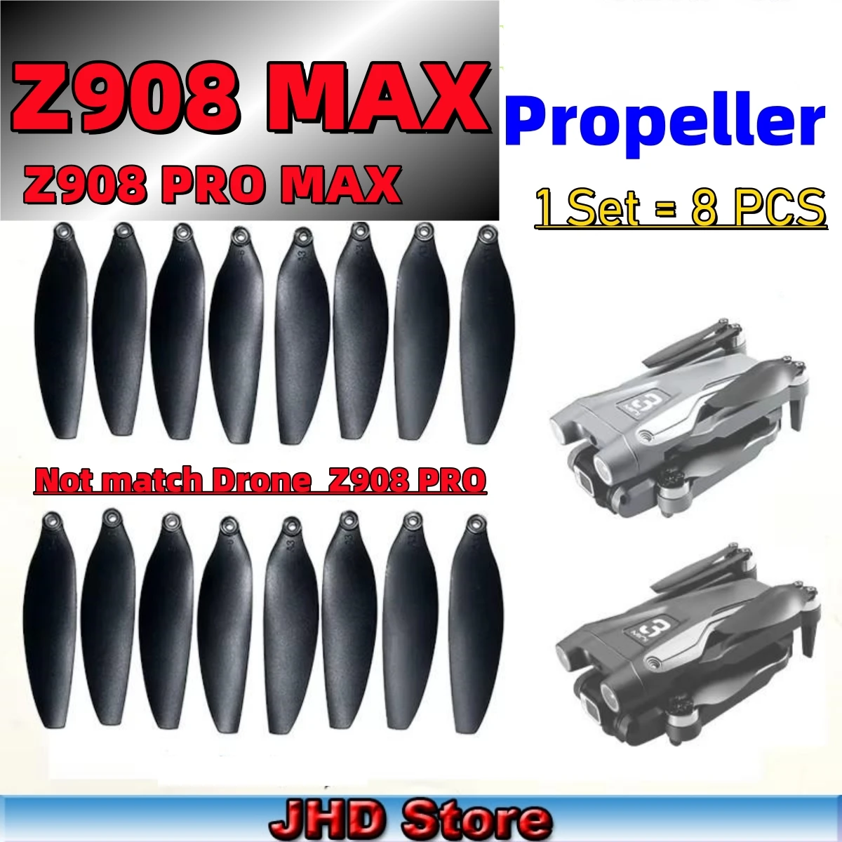 JHD Z908 ProMAX Drone Propellers For Original Z908 Max Spare Blades Maple Leaf For Z908 Pro Max Drone Propellers Accessories