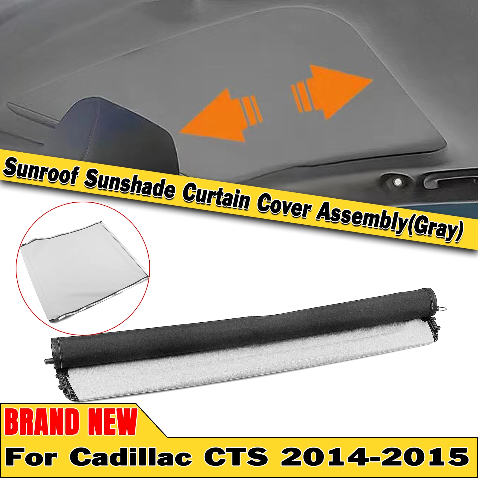 

Car Sunroof Shade Curtain Cover Assembly For Cadillac CTS 2014-2015 4 Door Gray Roller Blind Dome Window Sun Roof Assy Sunshade