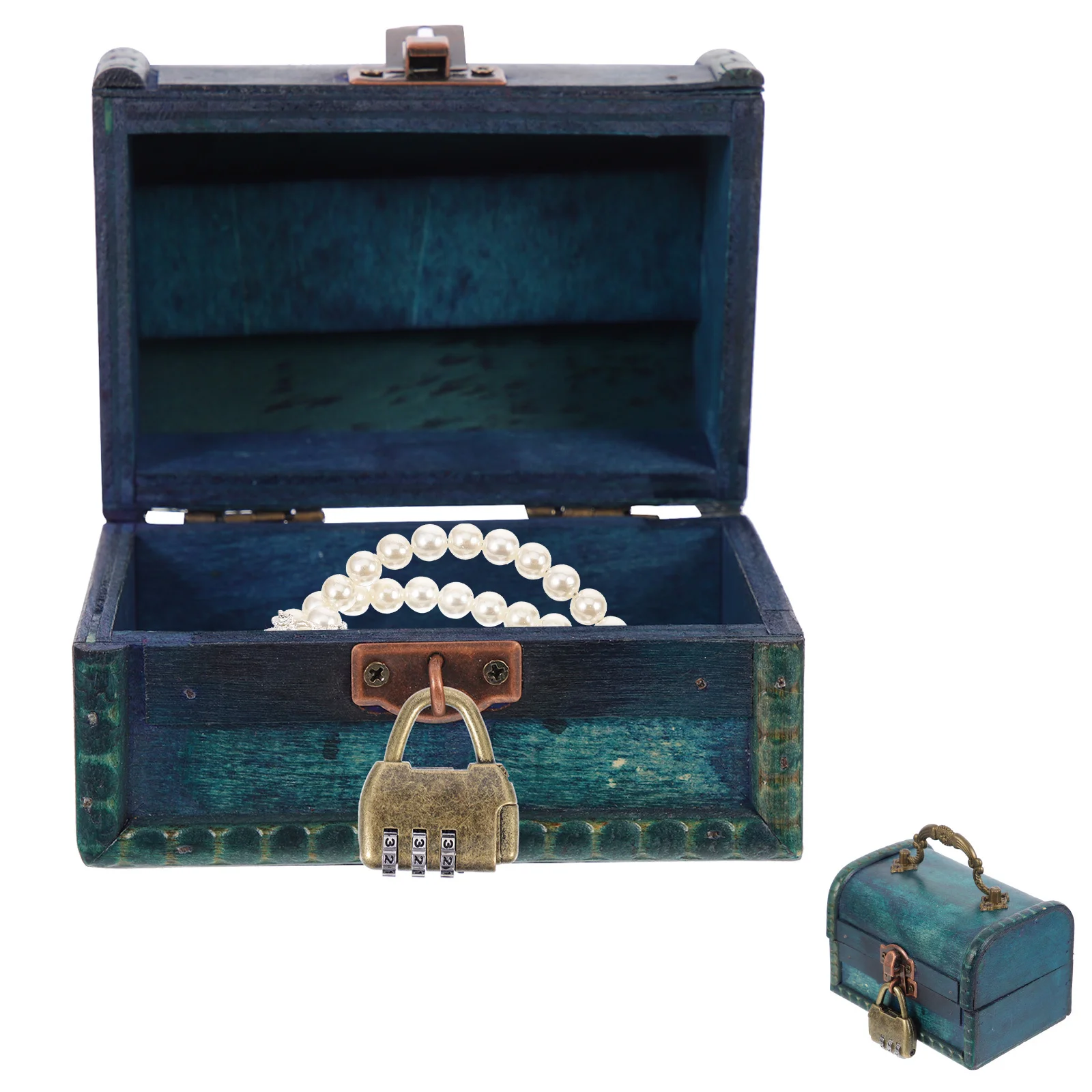 

Vintage Wood Jewelry Storage Case Retro Organizer for Earrings Rings Necklaces Bracelets Decorative Trinket Box Home Display