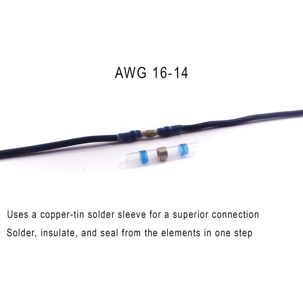 

B03C-200 шт., термоусадочные стыковые соединители с паяным уплотнением, клеммы, электрическая медь с футляром (70 красных, 60 синих, 50 белых, 20 желтых)