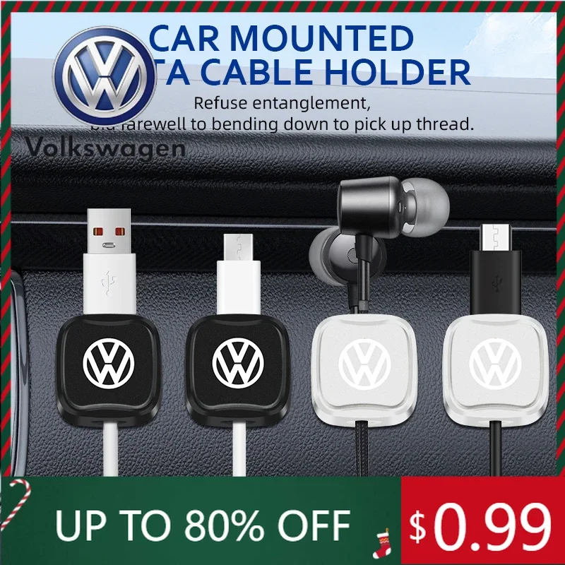 

For VW Volkswagen Jetta MK5 Golf Car Interior Charging Cable Storage Clip Magnetic Data Cable Sorting Storage For Volkswagen GOL
