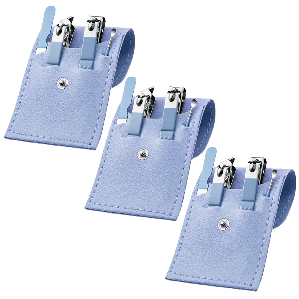 3 مجموعة مسمار كليبرز مجموعة تشذيب الأظافر الكربون الصلب مجموعة العناية بالأظافر المحمولة حقيبة للتخزين أدوات باديكير السفر المهنية الاستمالة