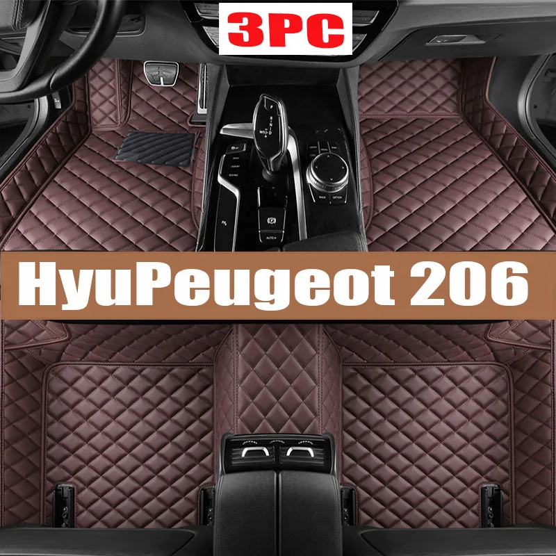 

Car Floor Mats For Peugeot 206 206+ 1998~2013 Carpets Rugs Luxury Leather Mat Interior Parts Car Accessories 1999 2000 2001 2002