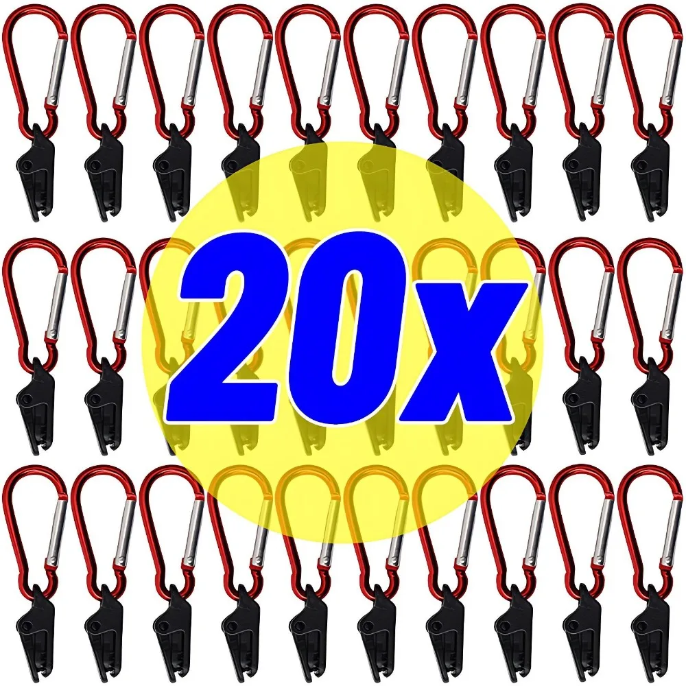 

Awning Clip with Carabiner Waterproof Cloth Crocodile Clips Snap Button Canopy Windproof Fixing Clip Outdoor Camping Equipment