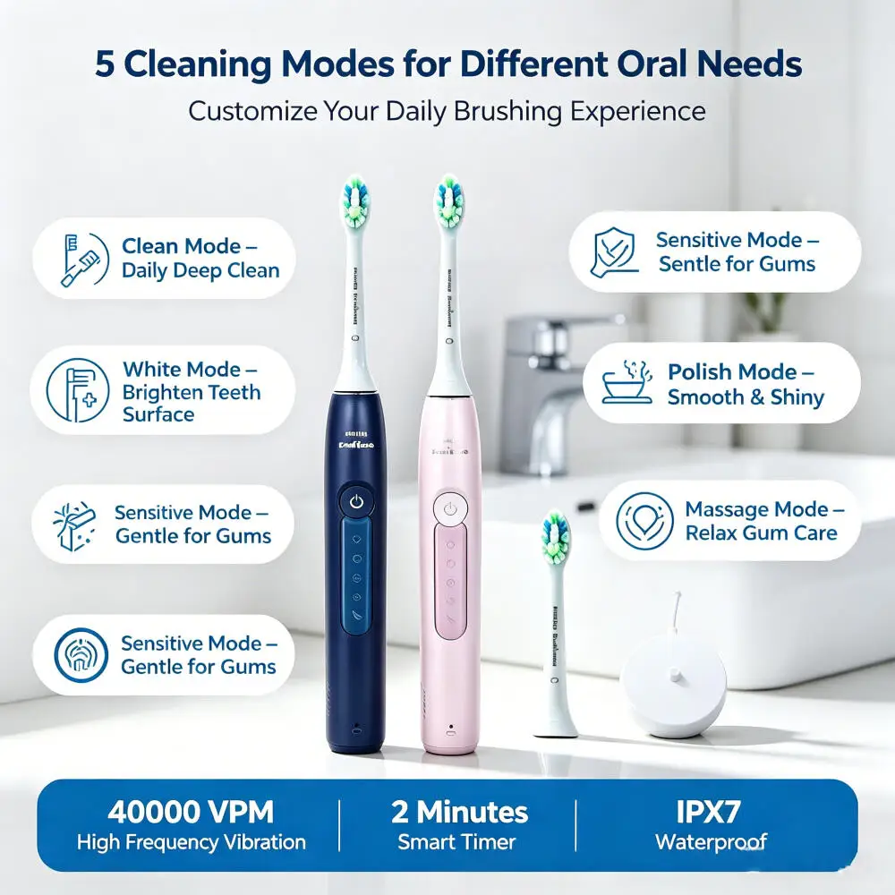 Philips DiamondClean 3 Series Electric Toothbrush HX5171 Sonic Tooth Brush 5 Modes Microbubble Tech Waterproof USB Charging