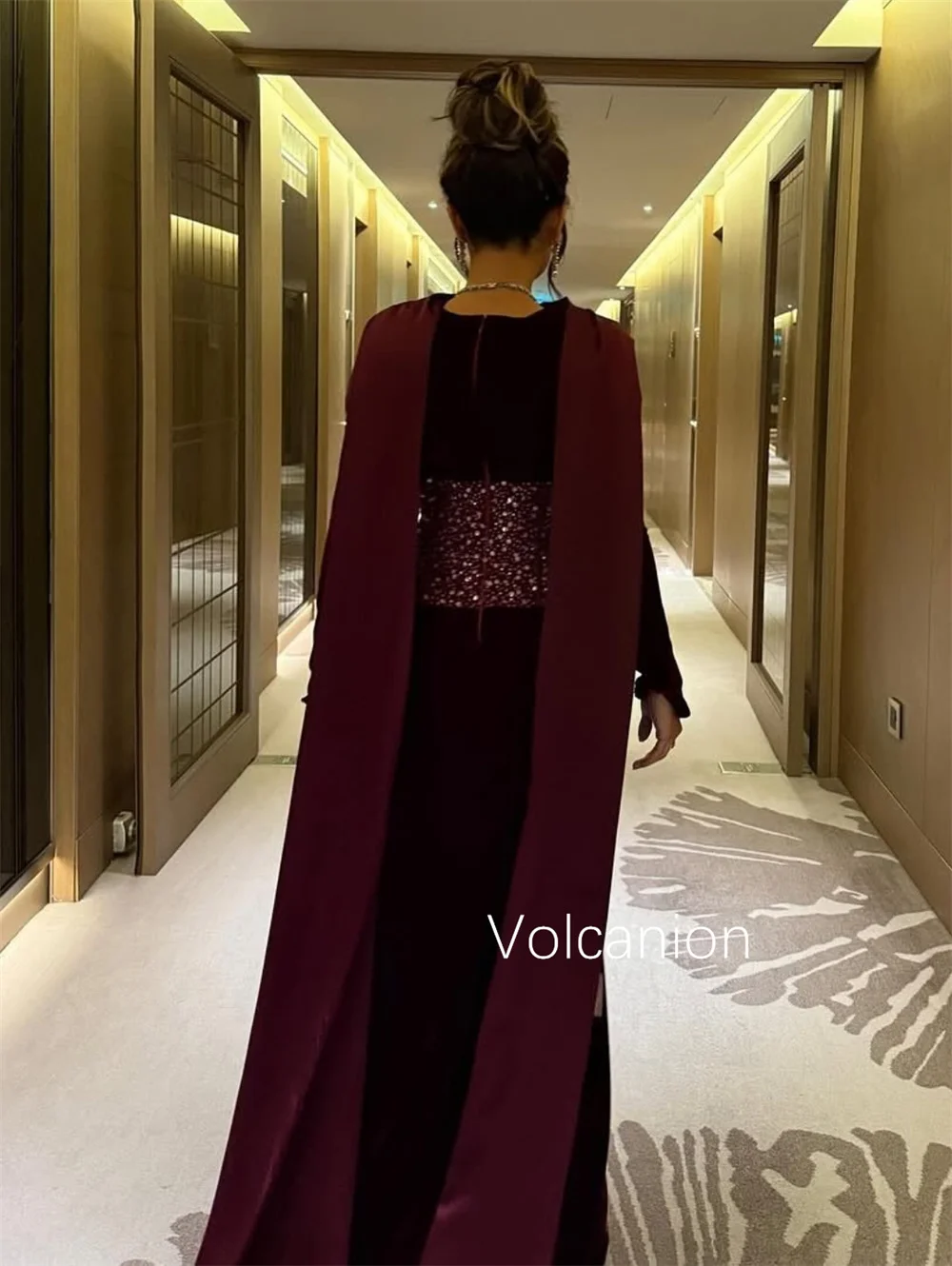 Pastrol – robe longue en velours à paillettes, personnalisée, plissée, droite, col en v, Quinceanera, Occasion sur mesure, haute qualité