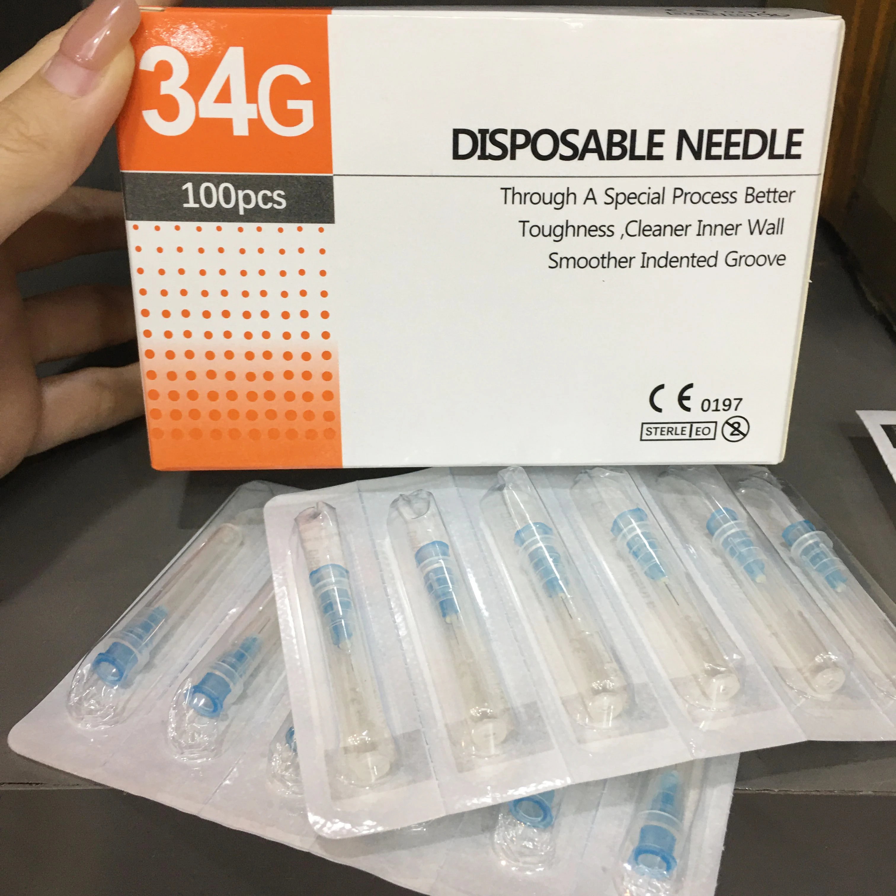 50/100pcs 34G painless needle Disposable Small Needle Sterile Injector Micro Injector Tattoo piercing Needle