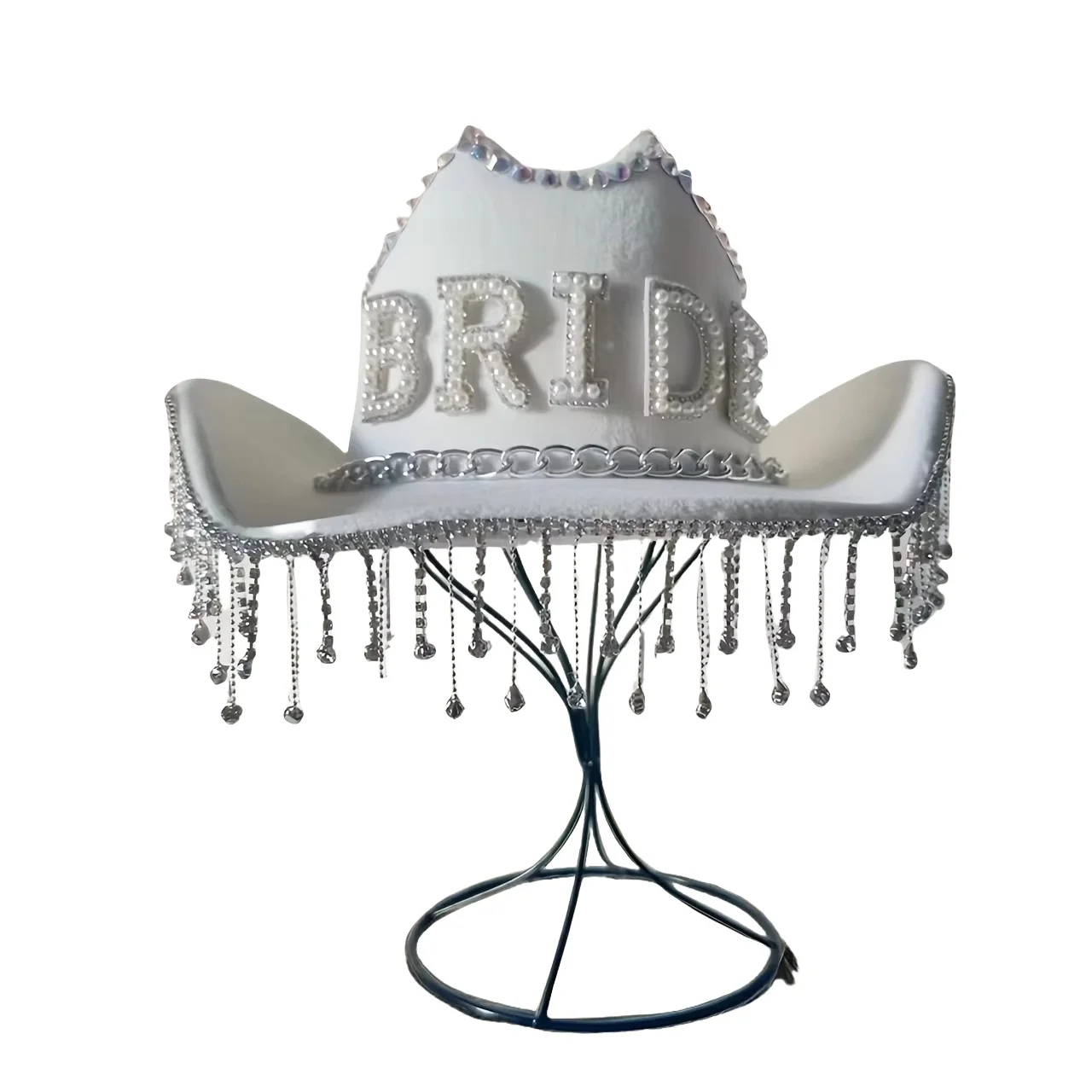 홍루안 글리터 코스튬 모자 성인용 & 카우보이 모자 여성용 라인스톤, 카우보이 코스프레 여성 액세서리 & 카우걸 캡