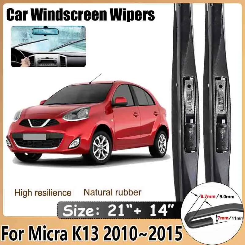 

Car Accessories for Nissan Micra K13 2010~2013 2014 2015 March Pulse Windshield Wiper Hybrid Rubber Blade Window Cleaning Brushe