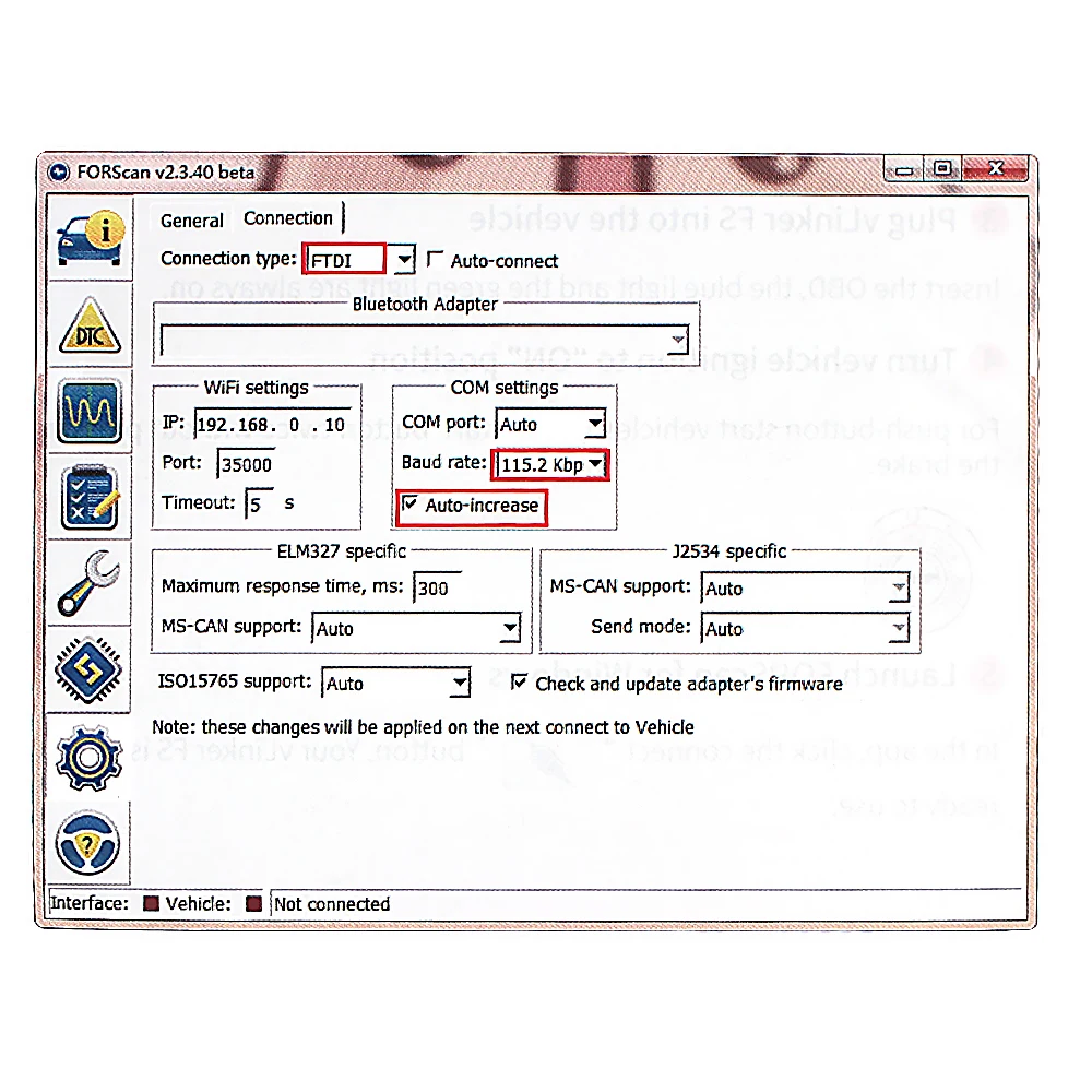 Car Diagnostic Scanner HS/MS-CAN FS ELM327 OBD2 Interface Tools OBDII VLinker FS USB For Ford FORScan For Mazda Auto Accessories