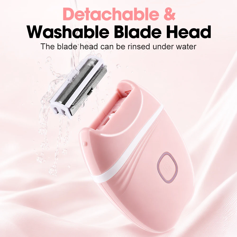 Wiederaufladbarer Elektrorasierer für Frauen, wasserdicht, schmerzlos, Bikini-Trimmer, Körperhaarentferner, Epilierer, Rasiergerät für Arme, Beine und Gesicht – Detail 6