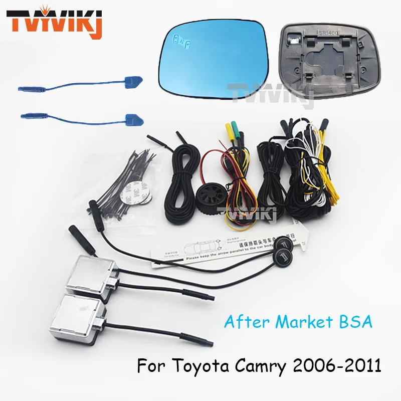 Side Rearview Mirror Blue Glass Lens with Blind spot system For Toyota Camry 2006-2020  anti glare blind spot assist detection