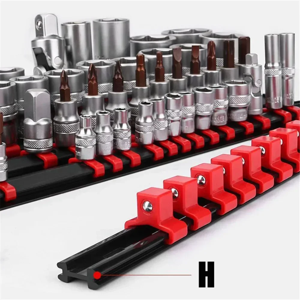 Imagem -03 - Universal Soquete Chave Titulares Socket Organizer Rail Bracket Wall Tool Storage Rack Rail 80 Pcs