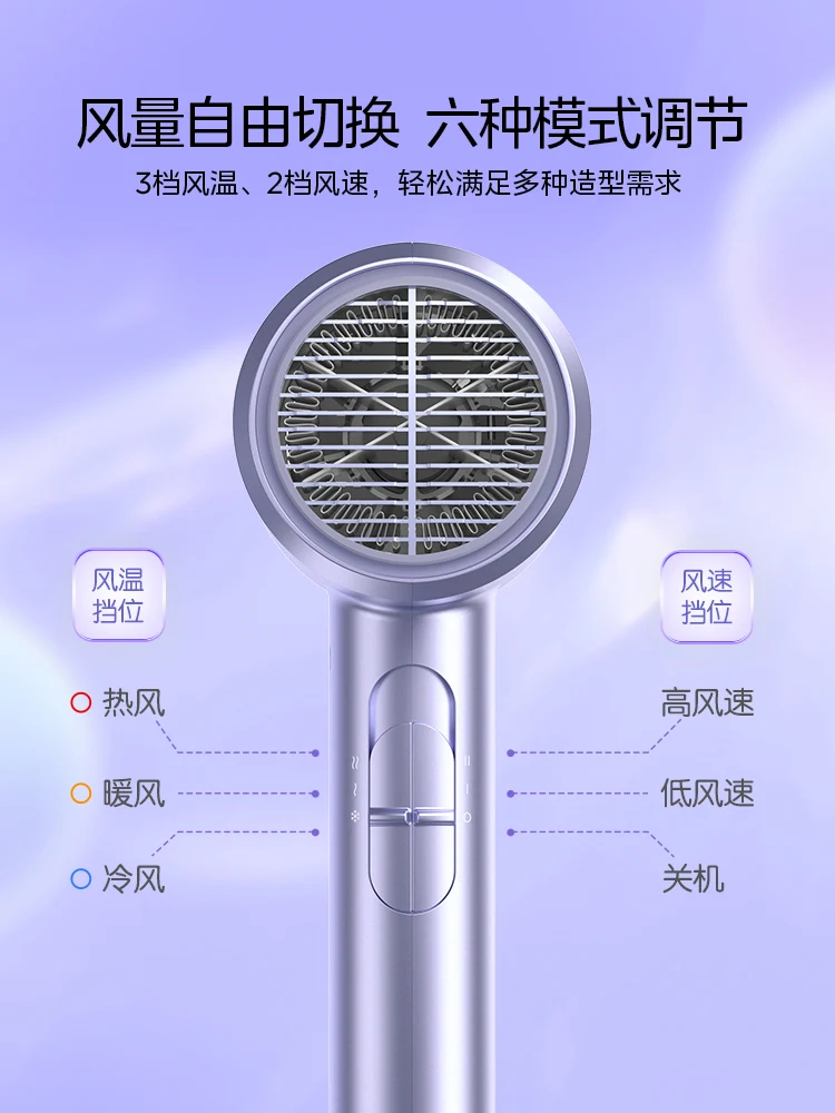 Secador de pelo para el hogar de 220V, cuidado del cabello iónico profesional, soplador de viento de alta potencia de secado rápido para estudiantes en dormitorio con fuerte flujo de aire