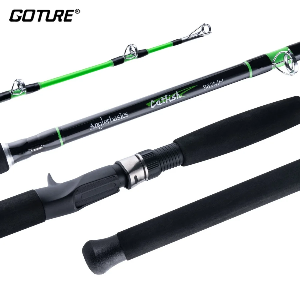 Goture Catfish 2-sections Casting Rod professional Catfish Rod 2.28m 2.59m M Fishing Rod For Lake River Fishing tackle