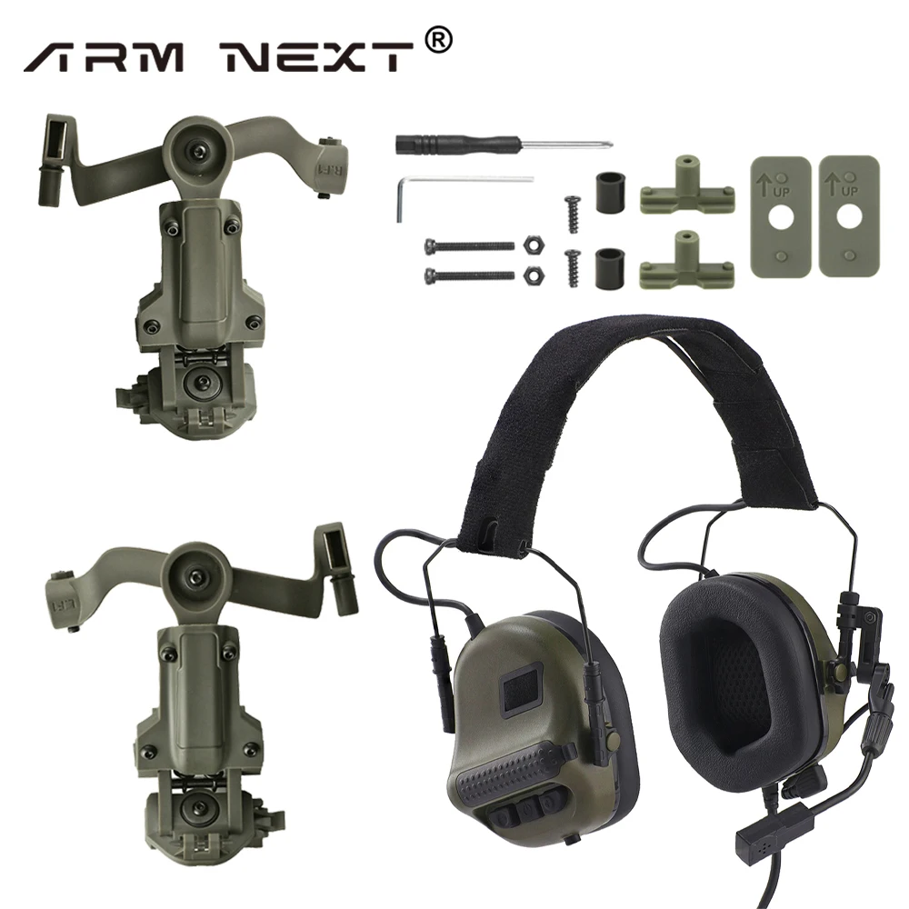 Auriculares tácticos de caza, cascos militares Airsoft para tiro al aire libre, con recogida de sonido y reducción de ruido, para equipo Wendy M-LOK