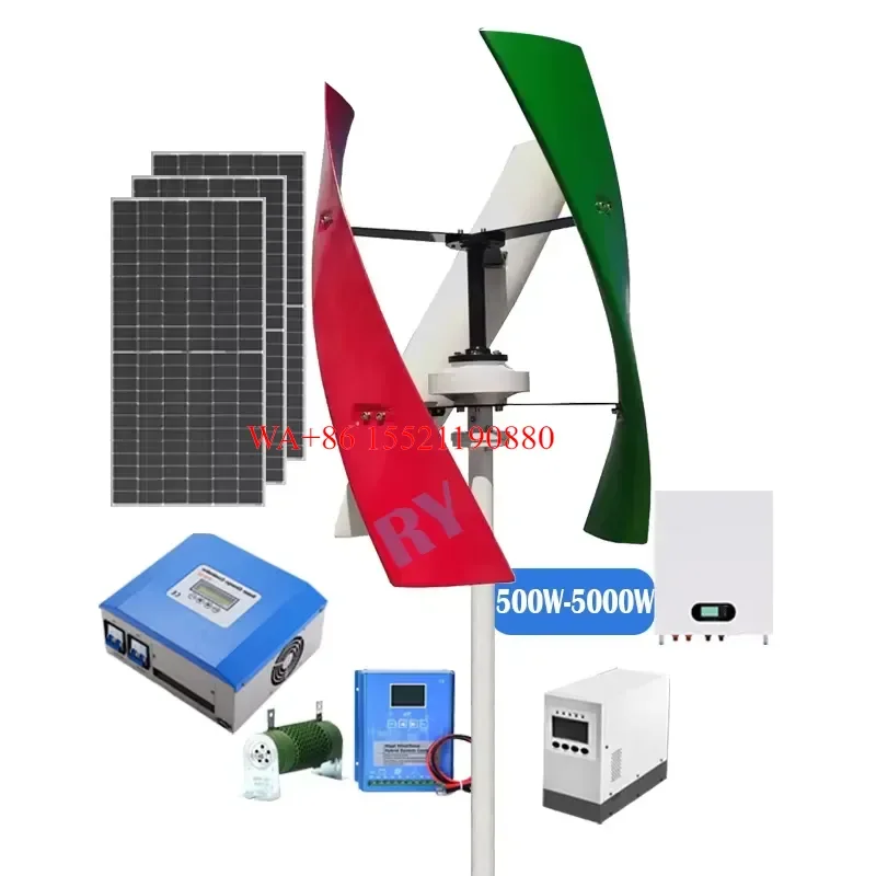 WMWMNU Small Wind Turbine 1000W Wind Generator 3000W Mini Wind Turbine System for Home Use Renewable Energy Power Generation