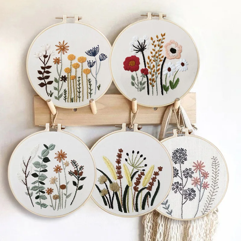 Embroidery Kit Cross Stitch Kits Floral Patterns Embroidery Needlework Set Cross Stitch Kits For Beginners Craft Lover