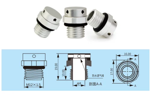 Válvula de ventilación de latón, 1 piezas, acondicionador M16, M20, M8, tornillo de válvula, Tapón Protector de ventilación, Conector de ventilación de Metal