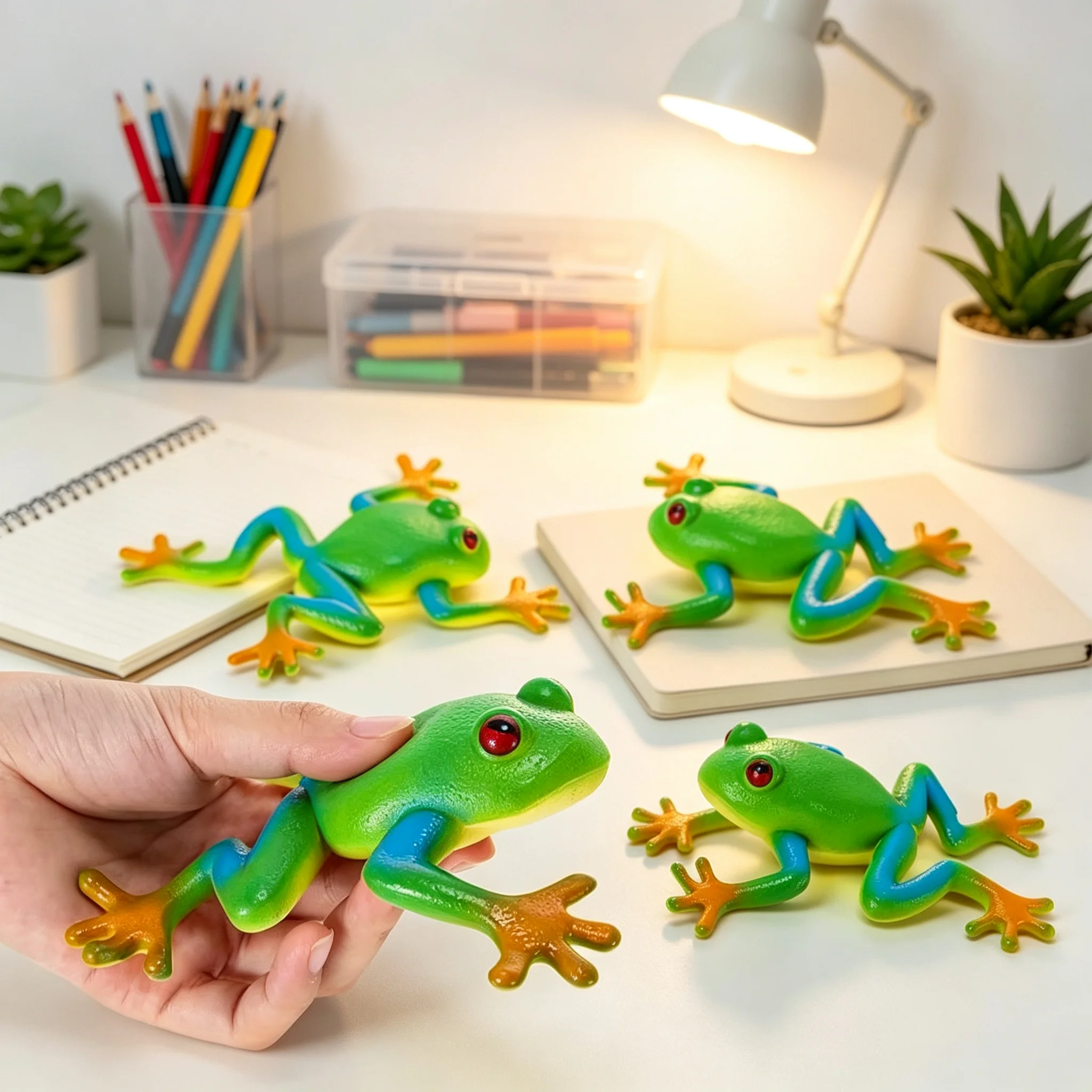 Soft Rubber Simulation Frog Prank Toy Tricky Stress Relief Sensory Play Fake Frog Model Funny Joke Prop Gift for Toddlers