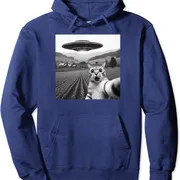 Polarshe-Sudadera con capucha Unisex, diseño divertido de gato, Selfie con un Alien, OVNI, Theme