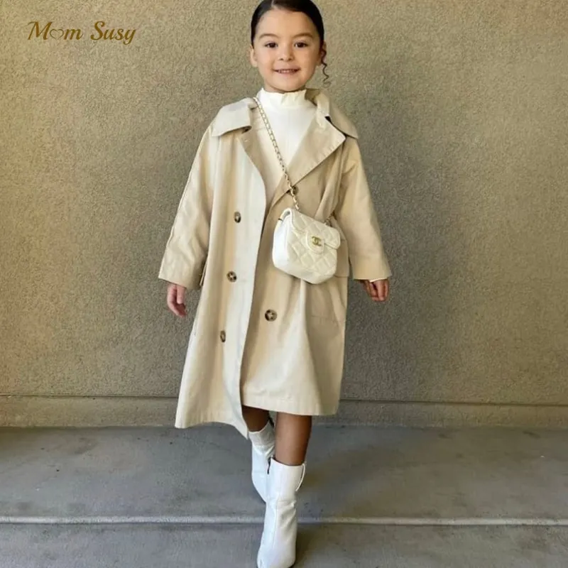 

Fashion Baby Girl Boy Cotton Trench Jacket Long Infant Toddler Windbreak Coat Spring Autumn Child Dust Coat Clothes 2-7Y